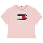 Girls Pink Snoopy Logo T-Shirt, 2, hi-res