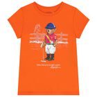 Boys Orange Polo Bear T-Shirt, 1, hi-res