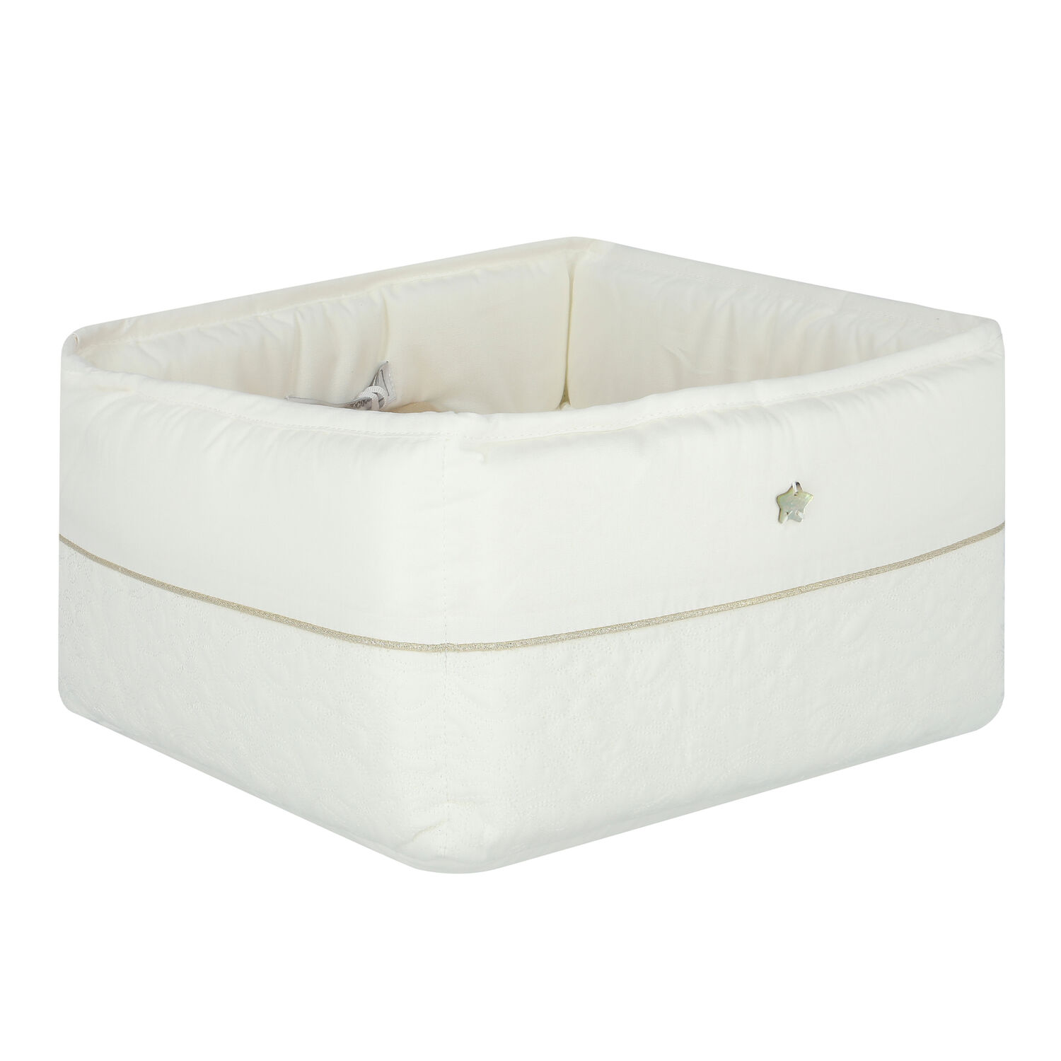Baby White & Gold Accessory Basket, 1, hi-res image number null