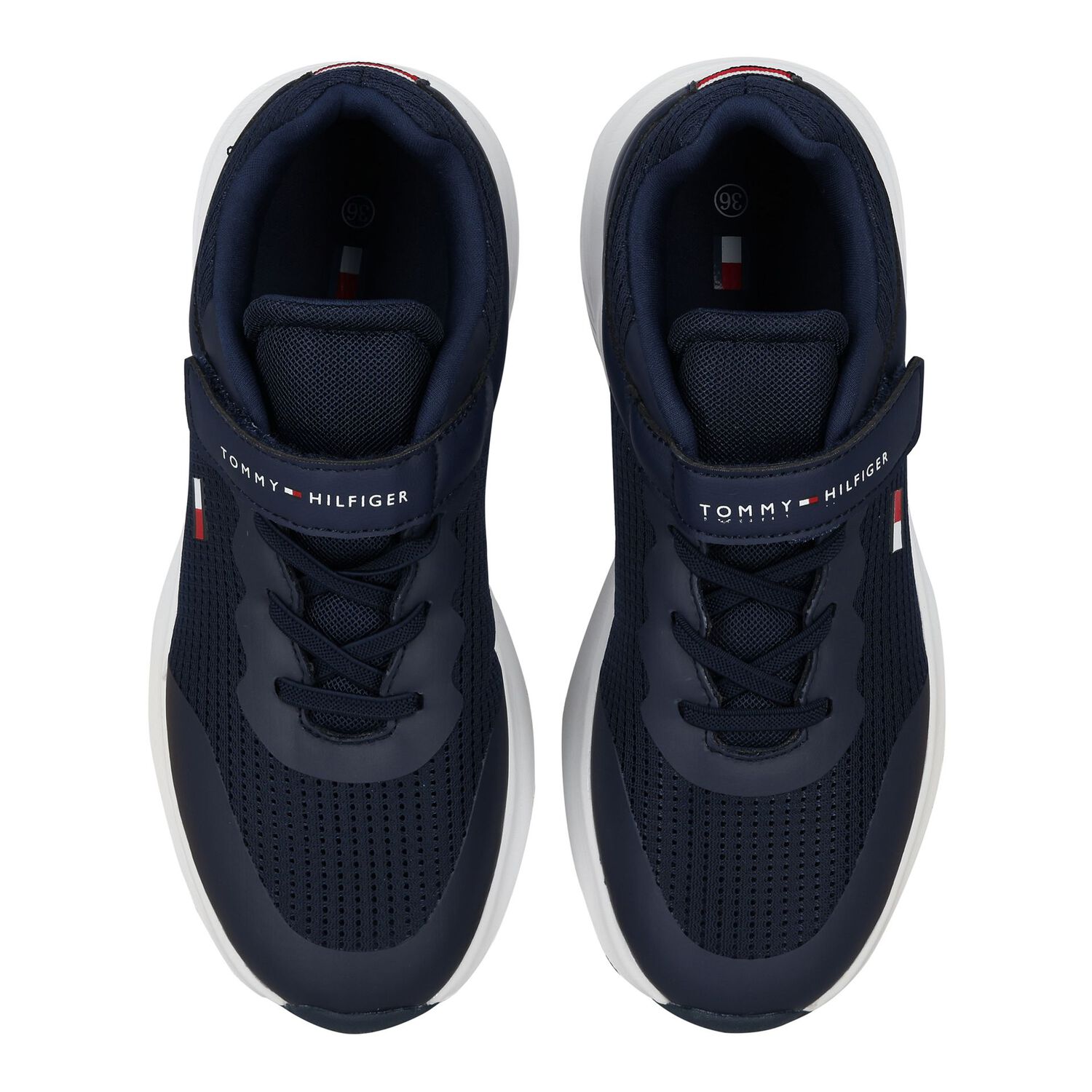 Boys Navy Blue Logo Trainers, 1, hi-res image number null