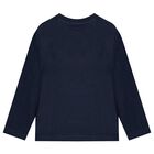 Boys Navy Blue Truck Long Sleeve Top, 2, hi-res