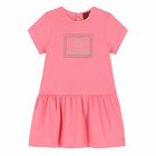 Younger Girls Pink & Green Logo Dress, 1, hi-res