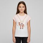 Girls Pink & White Camel T-Shirt, 1, hi-res