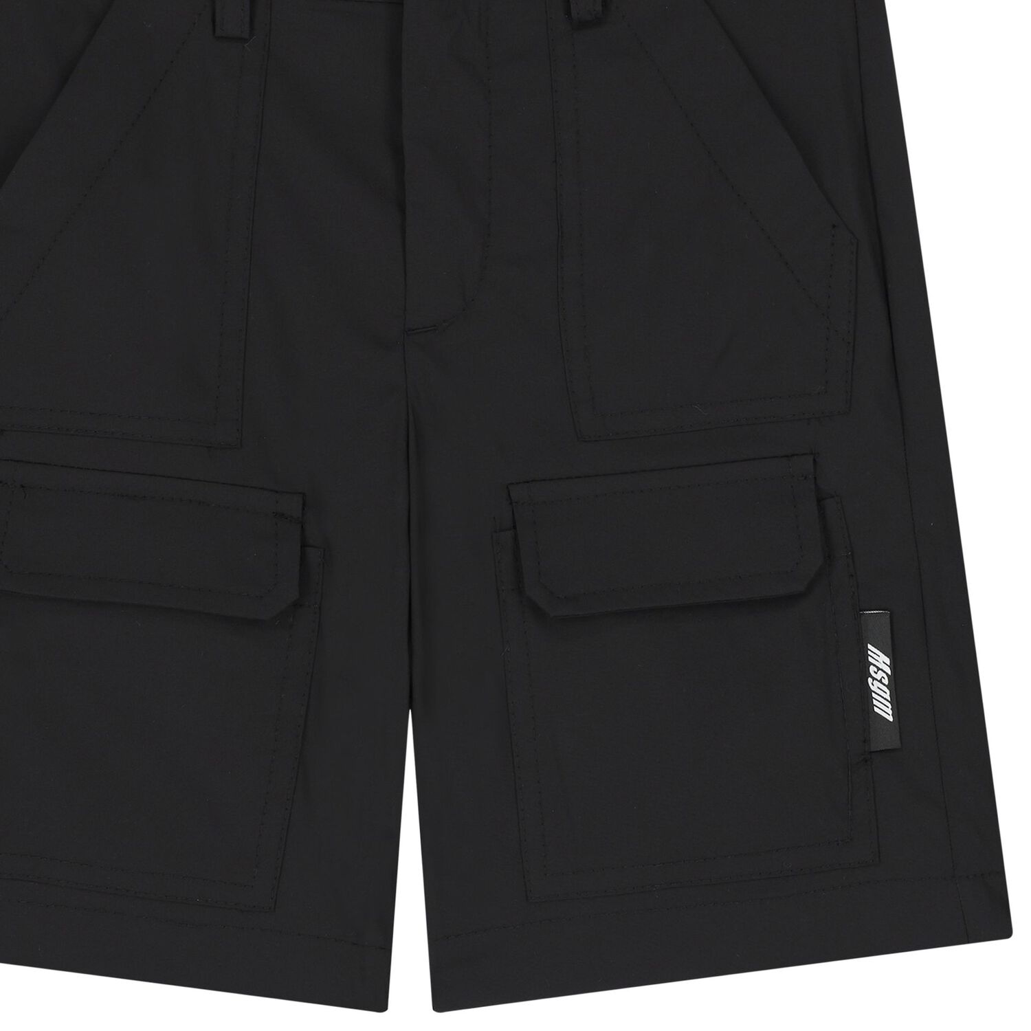 Boys Black Logo Shorts, 1, hi-res