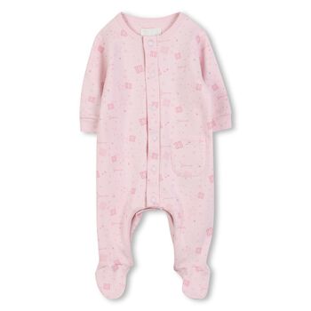 Baby Girls Pink Logo Babygrow