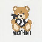 Ivory Teddy Bear Logo Baby Romper, 3, hi-res