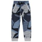 Boys Grey & Blue Logo Joggers, 1, hi-res