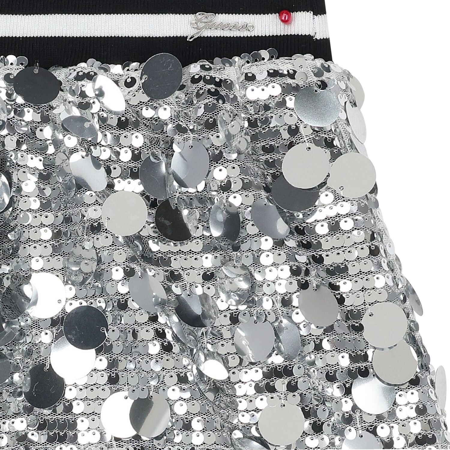 Girls Silver Sequins Skirt, 1, hi-res