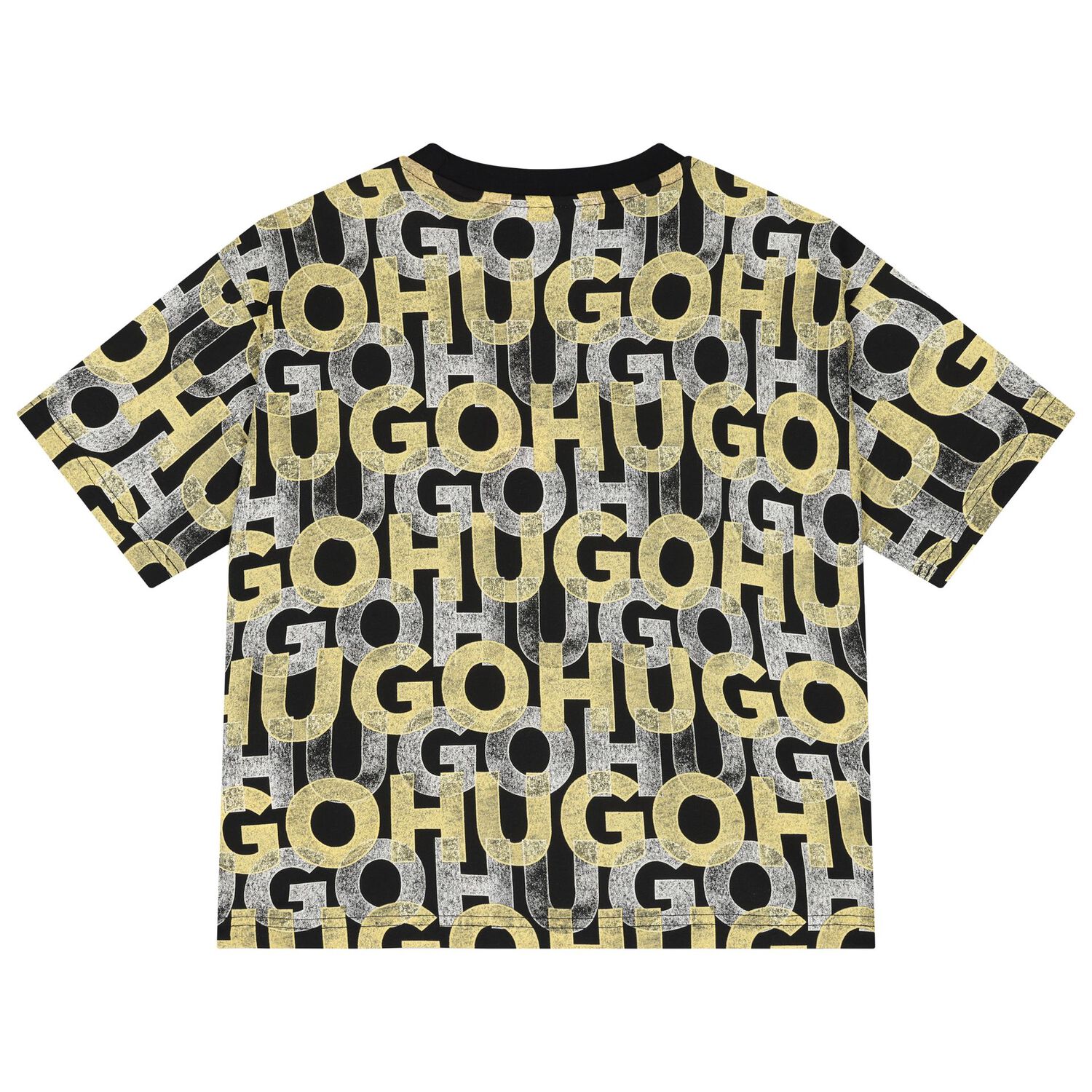 قميص أسود بشعار أحادي اللون للأولاد, 1, hi-res image number null