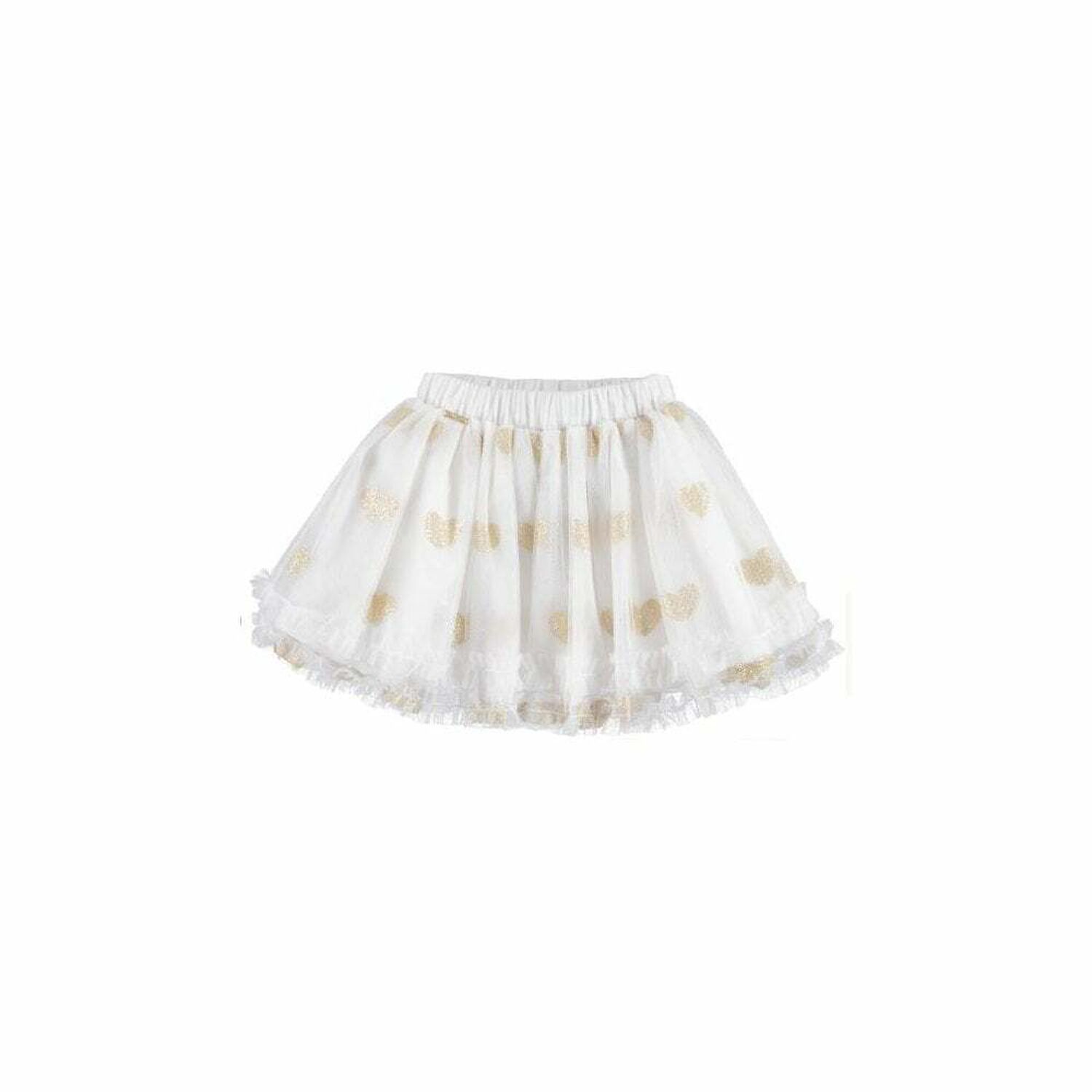 Girls Tulle skirt with Glitter Hearts, 1, hi-res