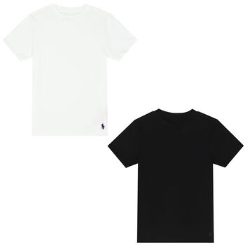 Boys Black & White Logo T-Shirts ( 2-Pack )