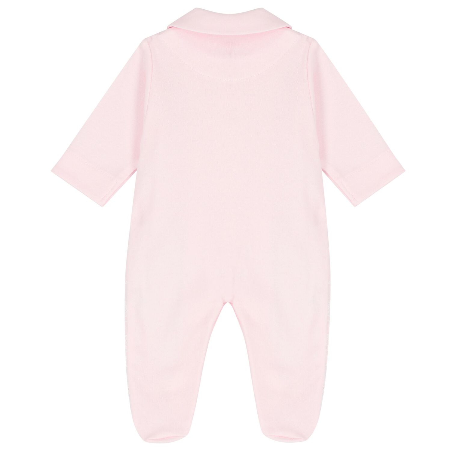 Baby Girls Pink Lace & Bow Babygrow, 2, hi-res
