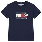 Boys Navy Blue Snoopy Logo T-Shirt, 1, hi-res