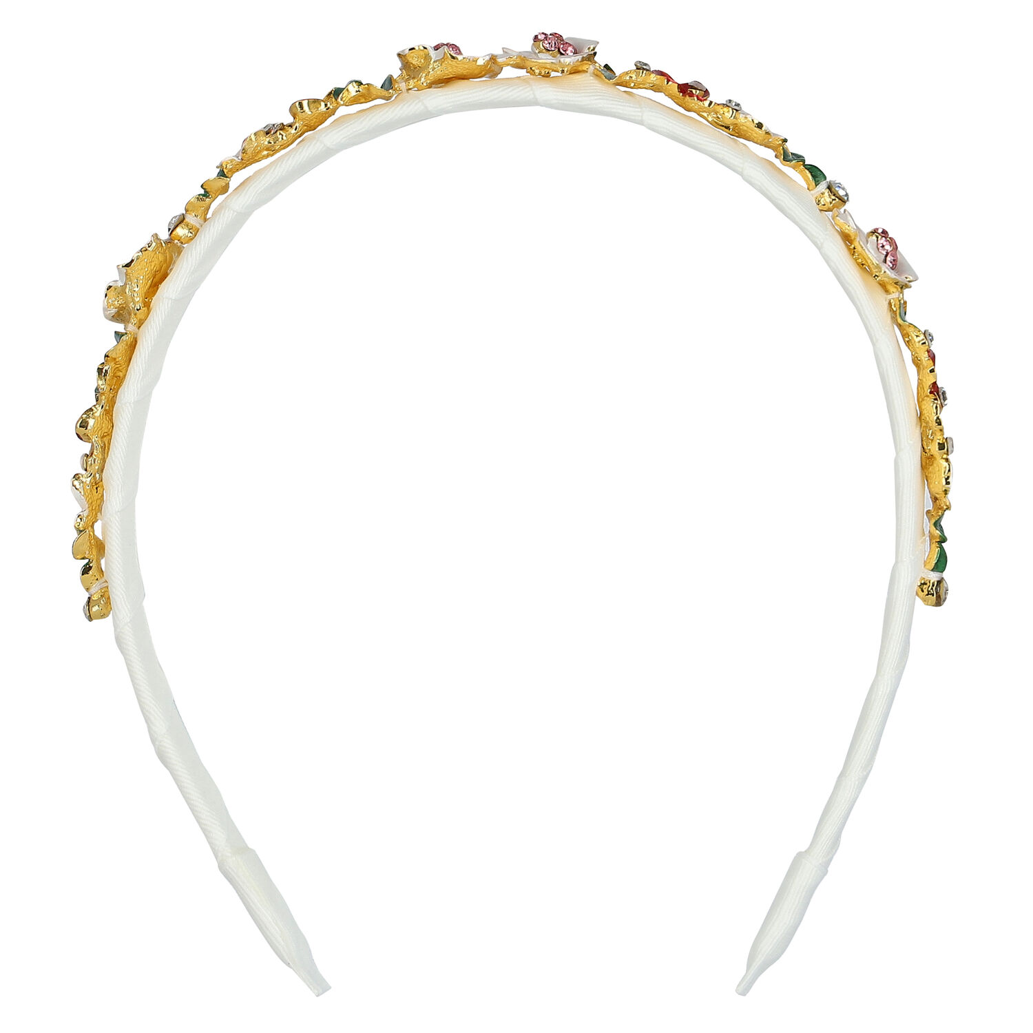 Girls White Floral Embellished Headband, 1, hi-res image number null