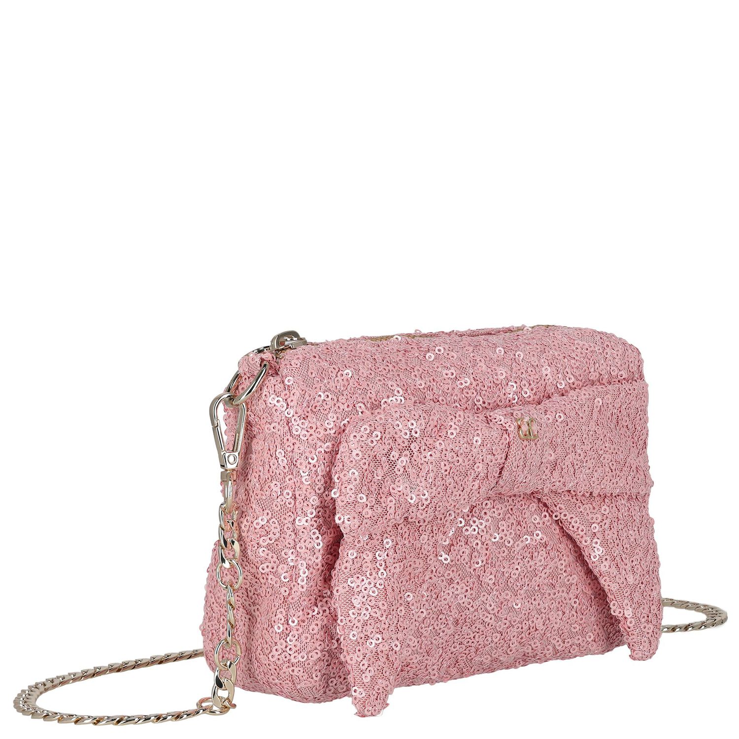 Girls Pink Sequin Bow Handbag ( 18cm ) , 1, hi-res