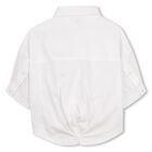 Girls Mini Me White Diamante Logo Shirt, 1, hi-res