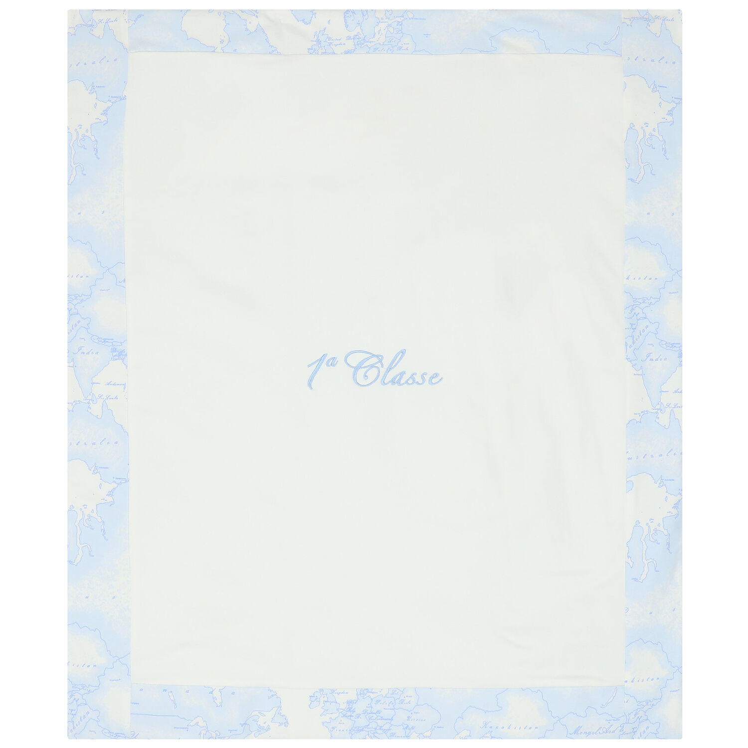 Ivory & Blue Geo Map Baby Blanket, 3, hi-res