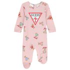 Baby Girls Pink Logo Teddy Bear Babygrow, 2, hi-res