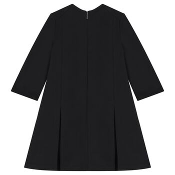 Girls Black Rhinestone Logo Dress