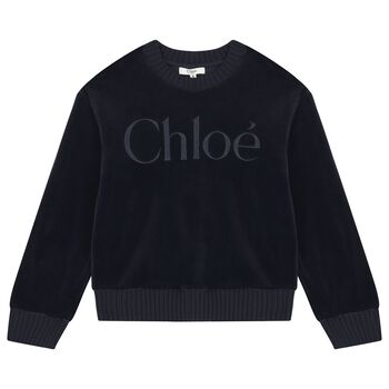 Girls Navy Blue Logo Sweatshirt