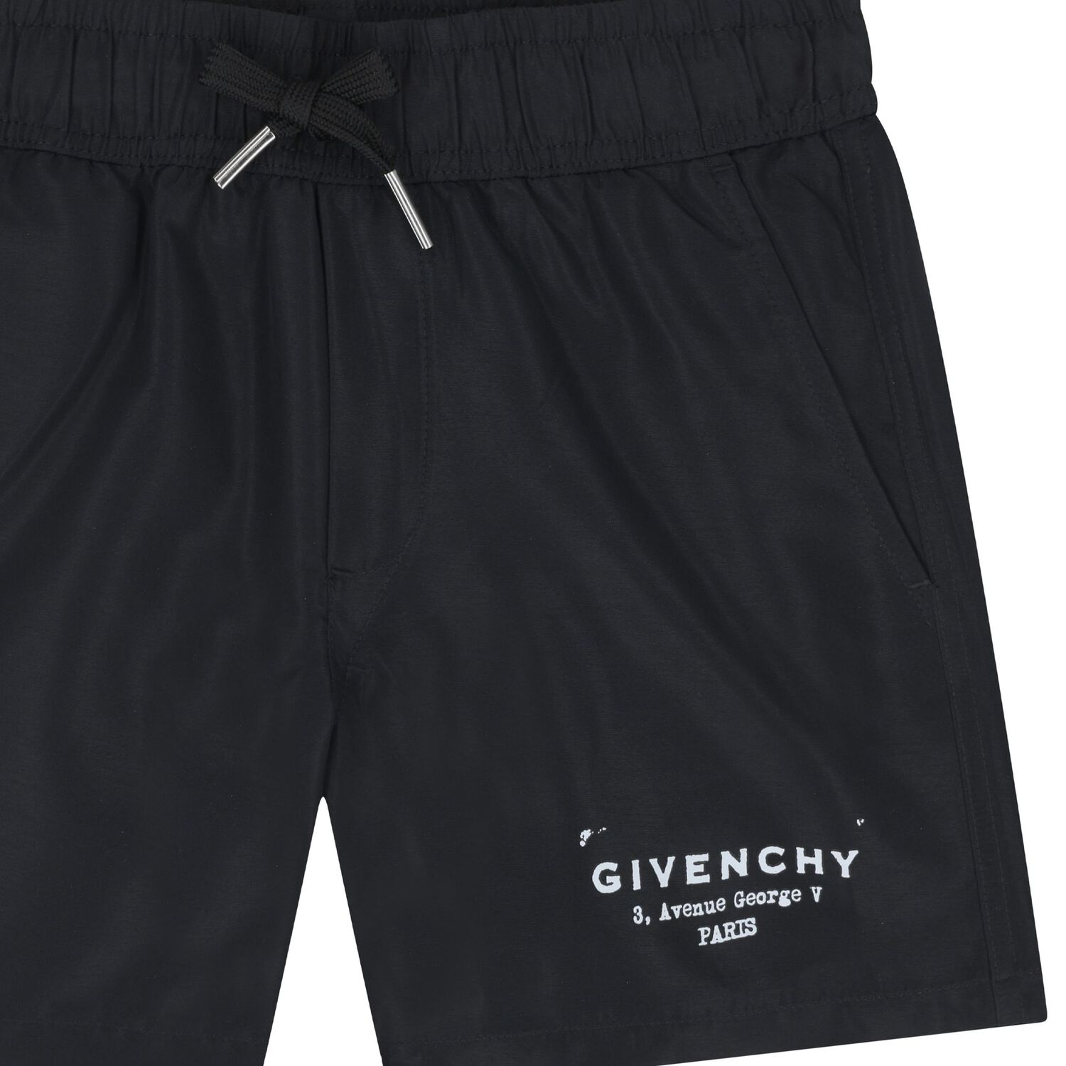 Boys Black Logo Swim Shorts, 1, hi-res
