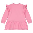 Younger Girls Pink Logo Ruffled Dress, 1, hi-res