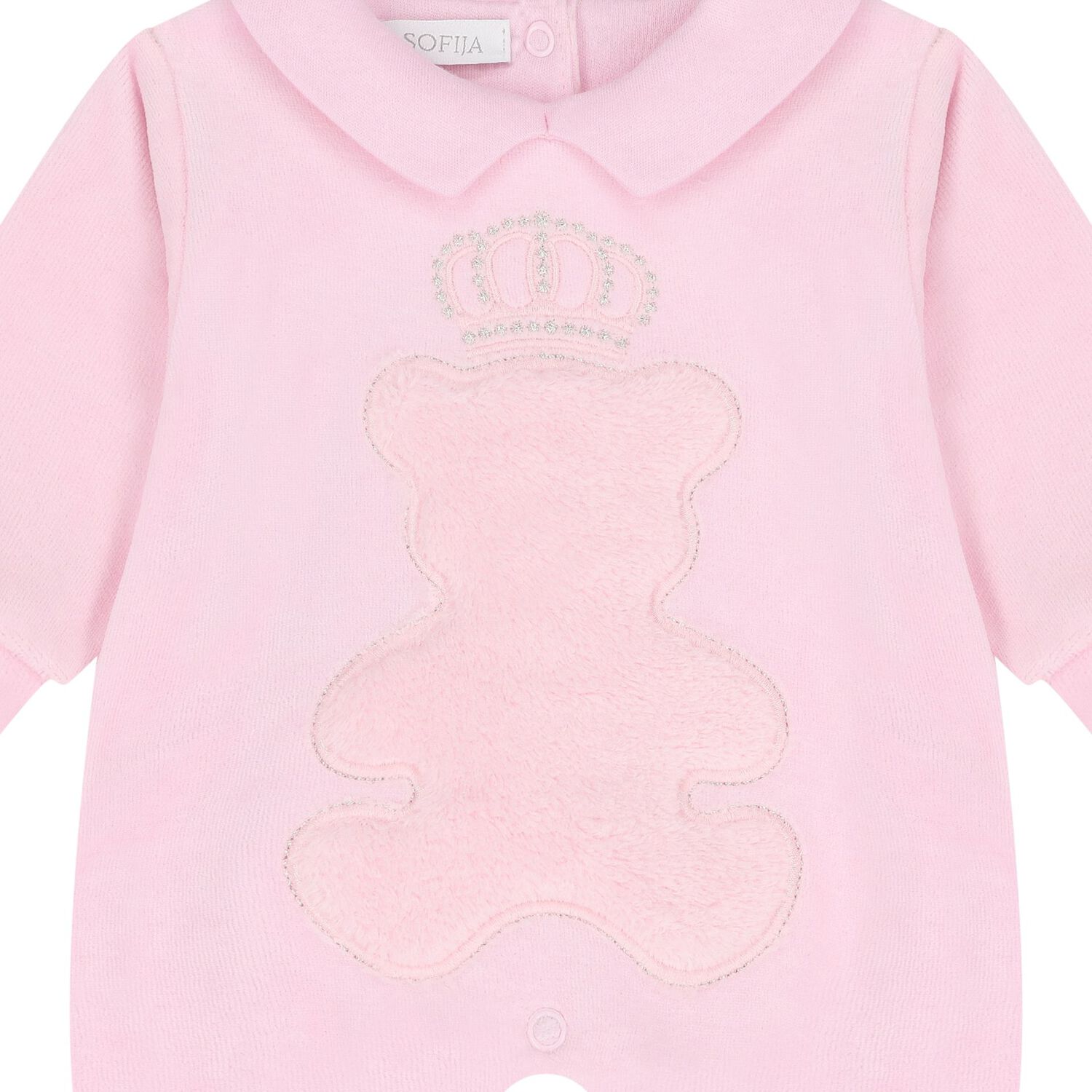 Baby Girls Pink Teddy Bear Babygrow, 3, hi-res