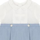 Baby Boys White & Blue Romper, 2, hi-res