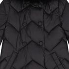 معطف منفوخ ومبطن بشكل زجزاج للبنات باللون الاسود , 1, hi-res