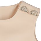 Girls Beige Satin Dress Skirt, 2, hi-res