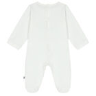 White & Navy Logo Babygrow, 1, hi-res