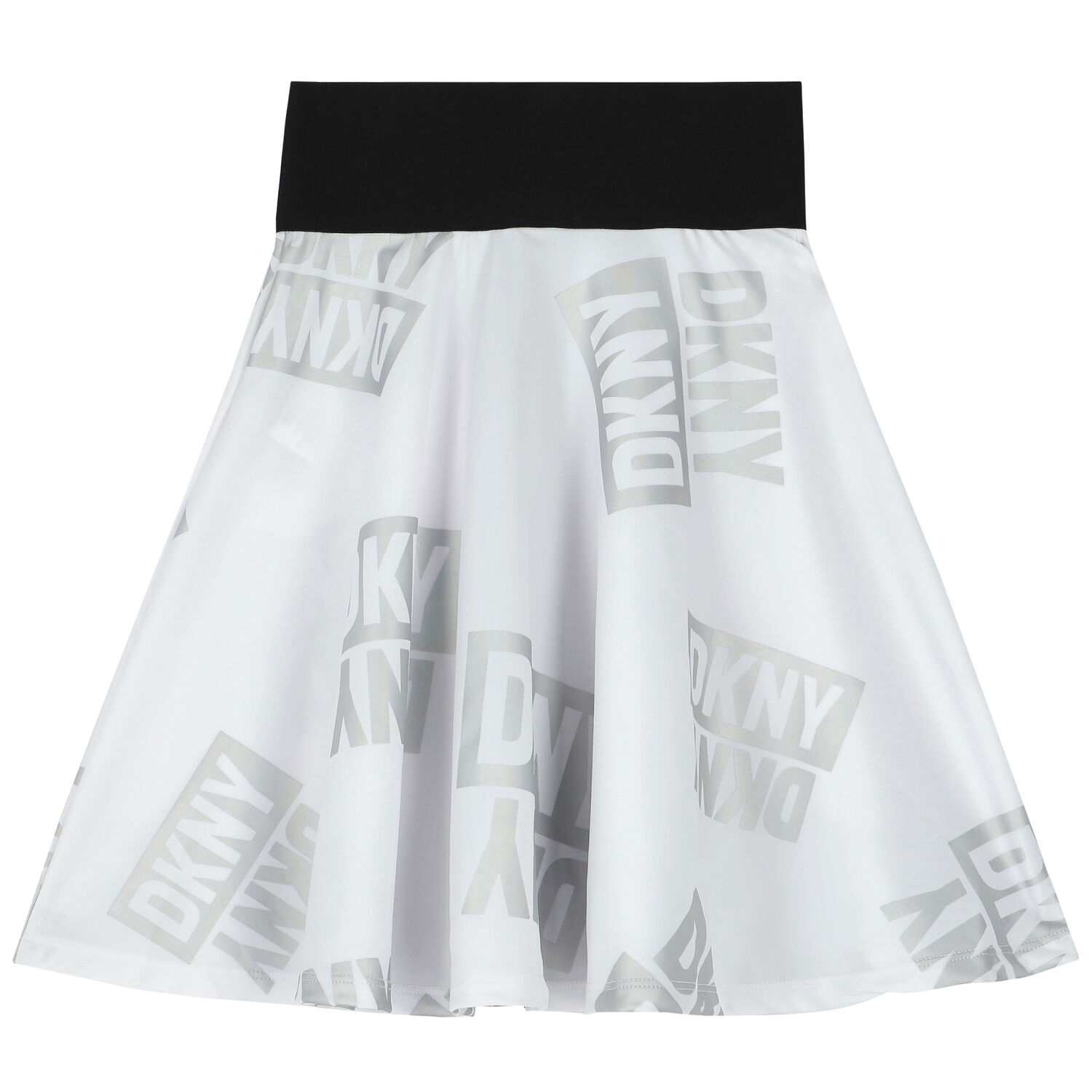 Girls White & Silver Logo Skirt, 1, hi-res