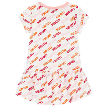 Younger Girls White Logo Dress