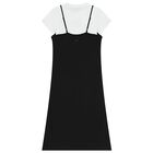 Girls Mini Me White & Black Logo Dress Set, 1, hi-res