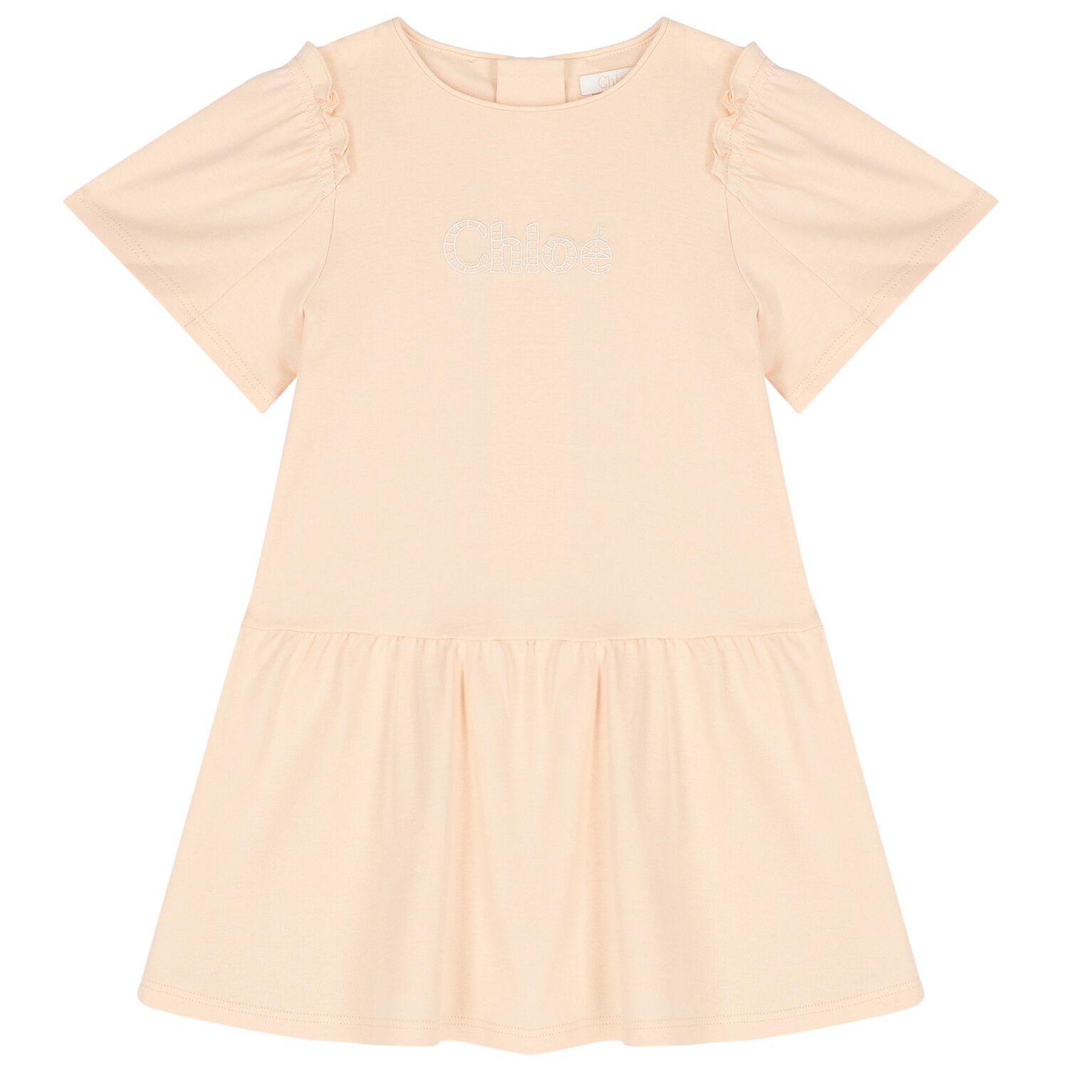 Younger Girls Pink Logo Dress, 1, hi-res