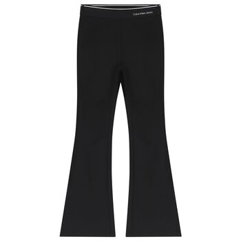 Calvin Klein Girls Black Logo Trousers, 1 Girls Black Logo Trousers