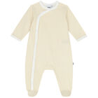 Baby Boys White & Beige Babygrow & Hat Gift Set, 1, hi-res