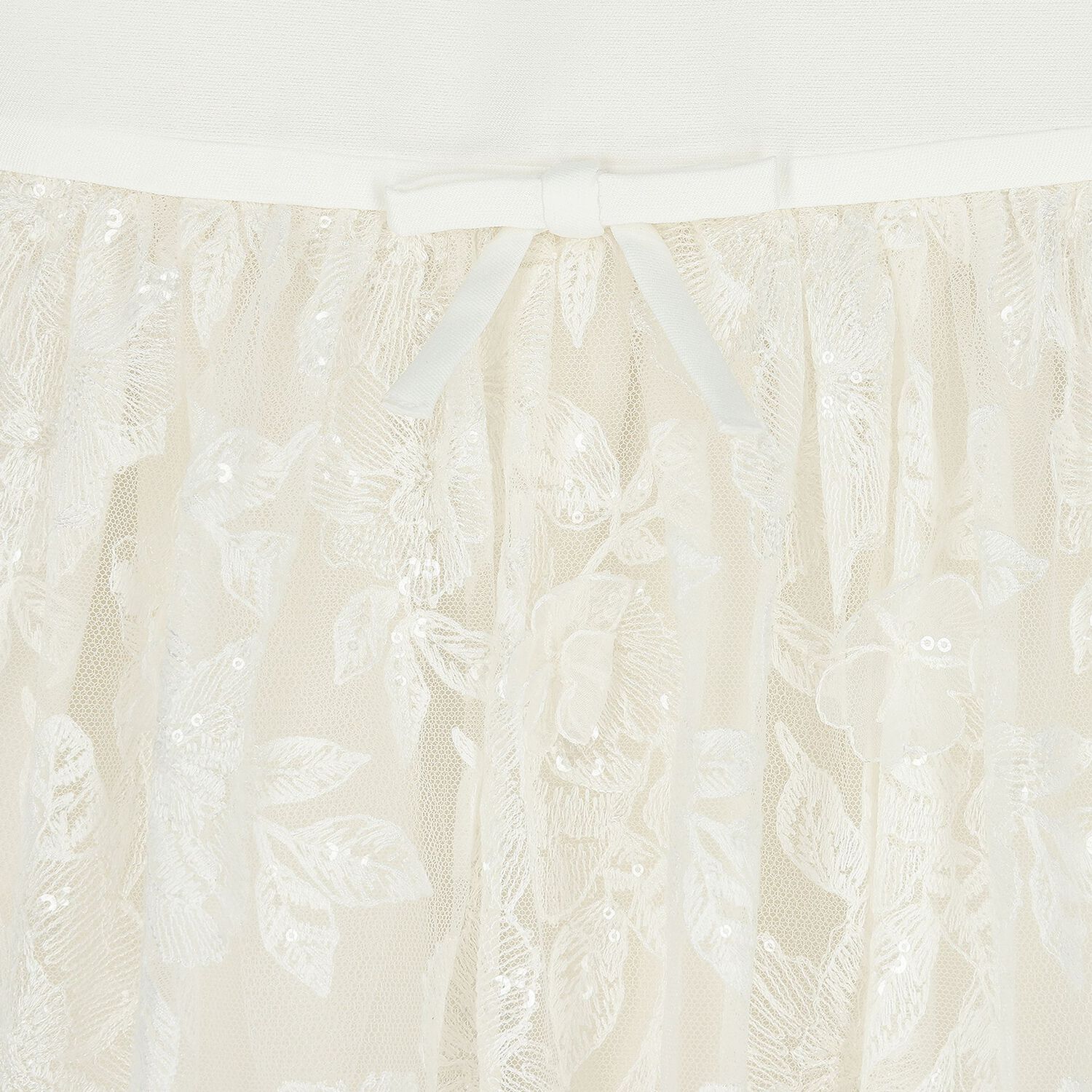 فستان بنات من الدانتيل الزهري باللون العاجي, 1, hi-res