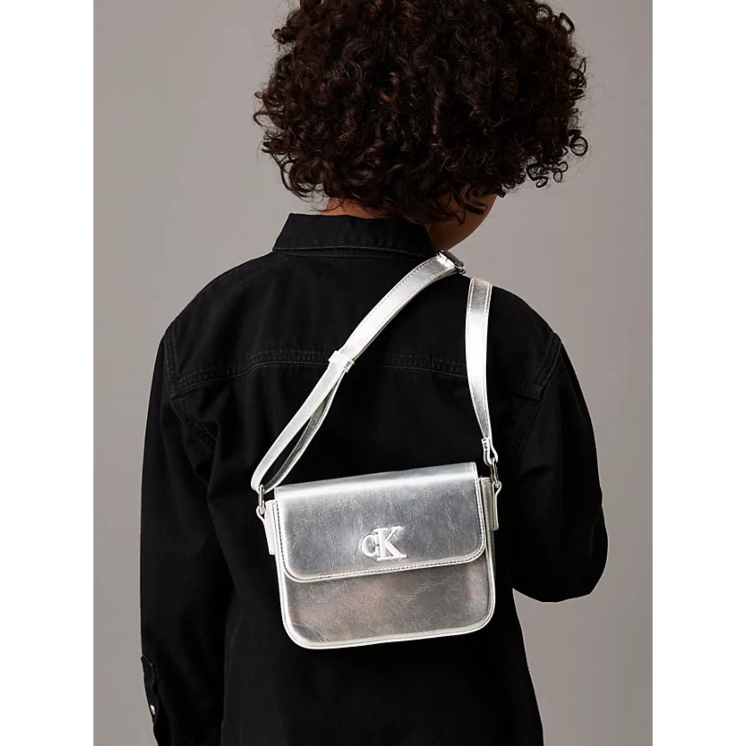 Girls Silver Leather Handbag, 1, hi-res