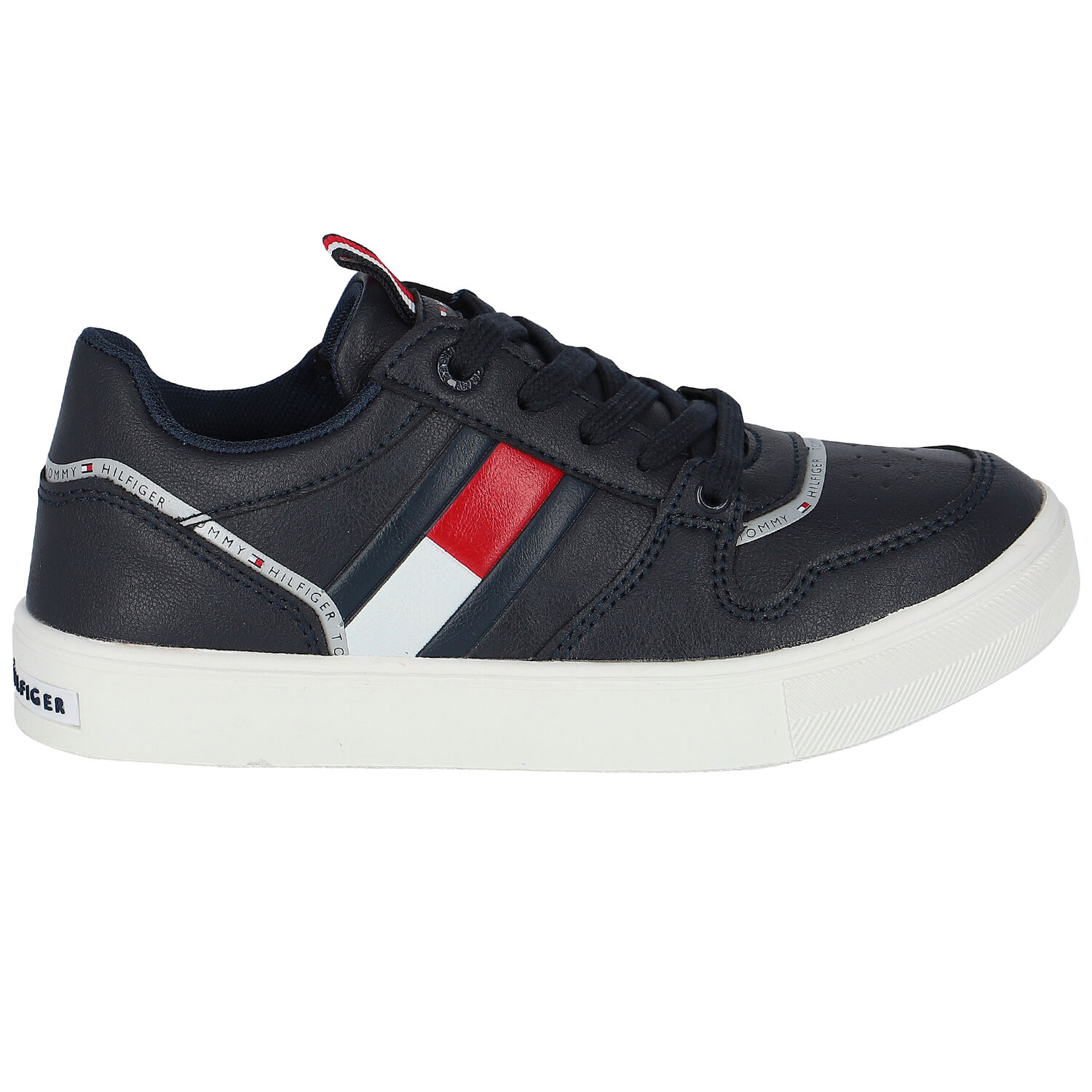 حذاء رياضي بالشعار باللون الكحلي للاولاد , 1, hi-res