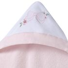 Baby Girls Pink Bow Hooded Towel, 2, hi-res