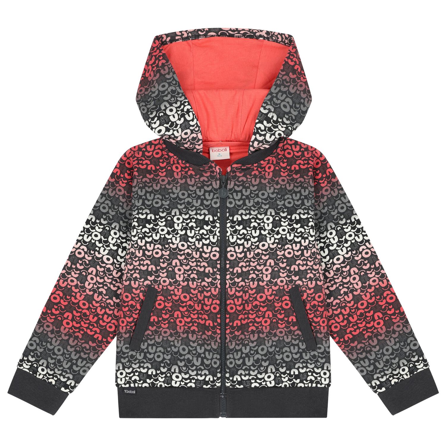 Girls Multi-Coloured Hooded Zip Up Top, 1, hi-res image number null