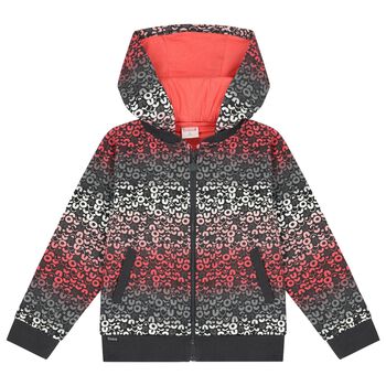Girls Multi-Coloured Hooded Zip Up Top