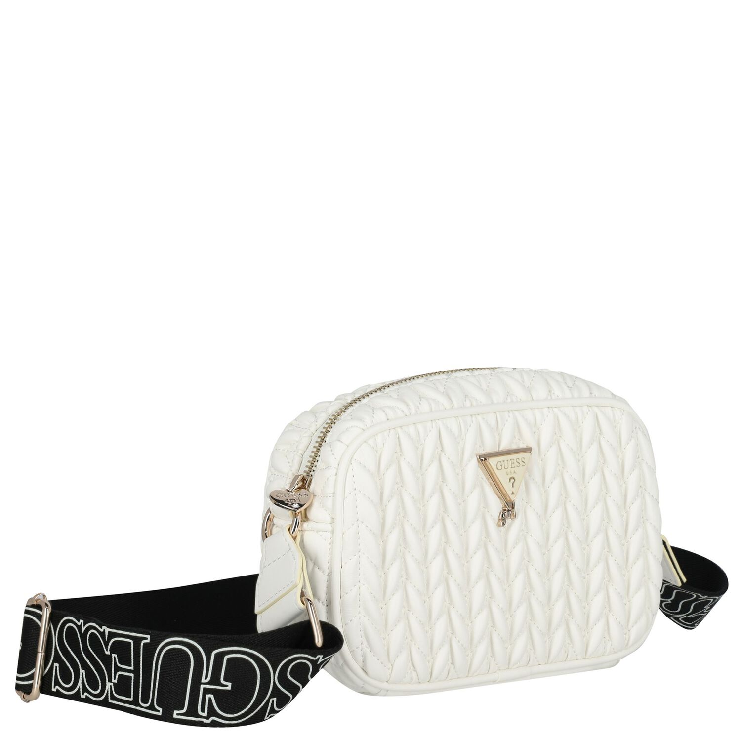 Girls White Logo Quilted Bag, 1, hi-res