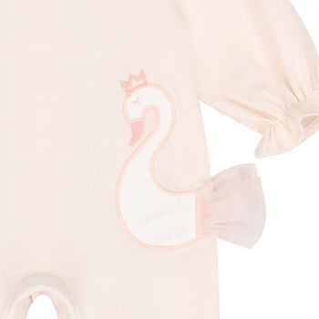 Baby Girls Pink Swan Babygrow