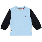 Baby Boys Blue & Navy Colourblock Tracksuit, 1, hi-res