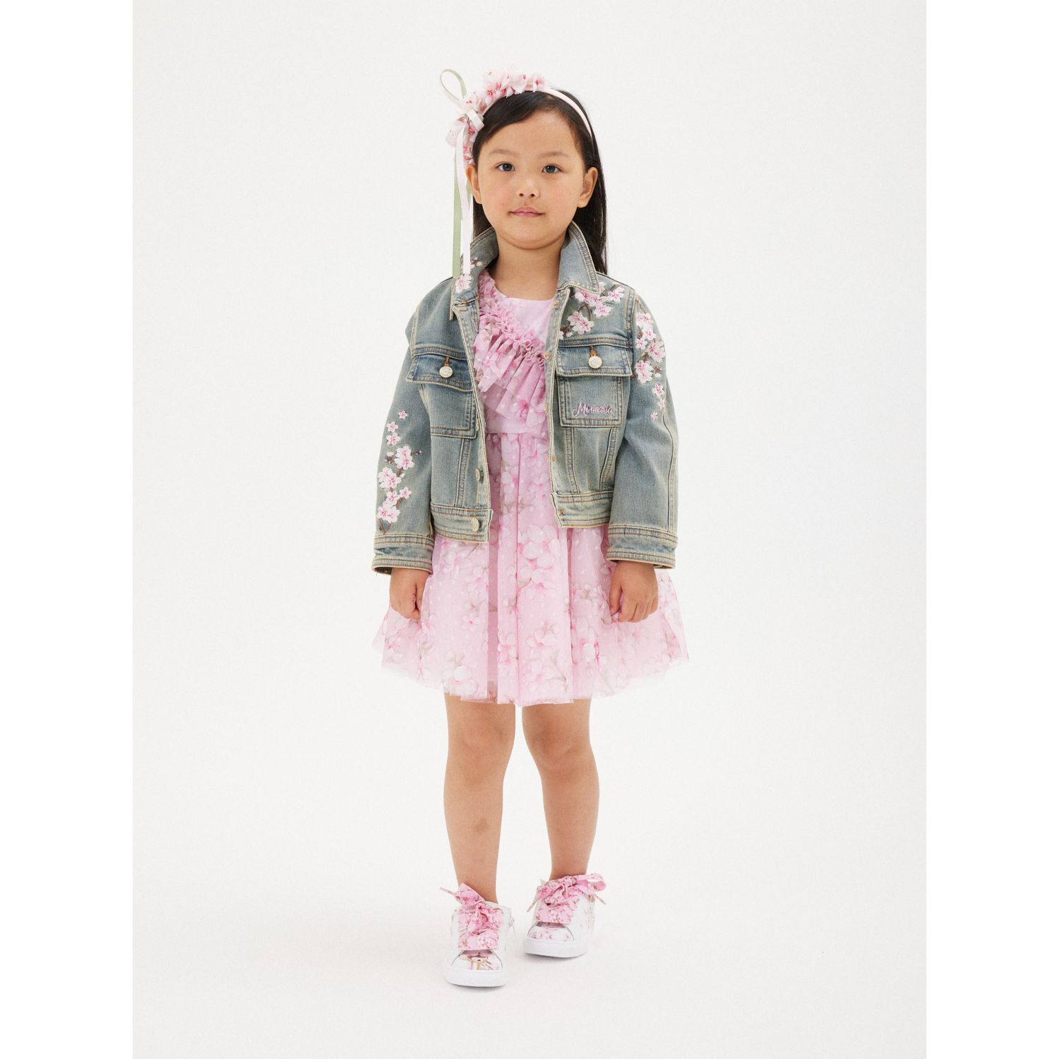 Girls Pink Cherry Blossom Headband, 1, hi-res