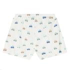 Baby Boys Green & White Car Shorts Set, 2, hi-res