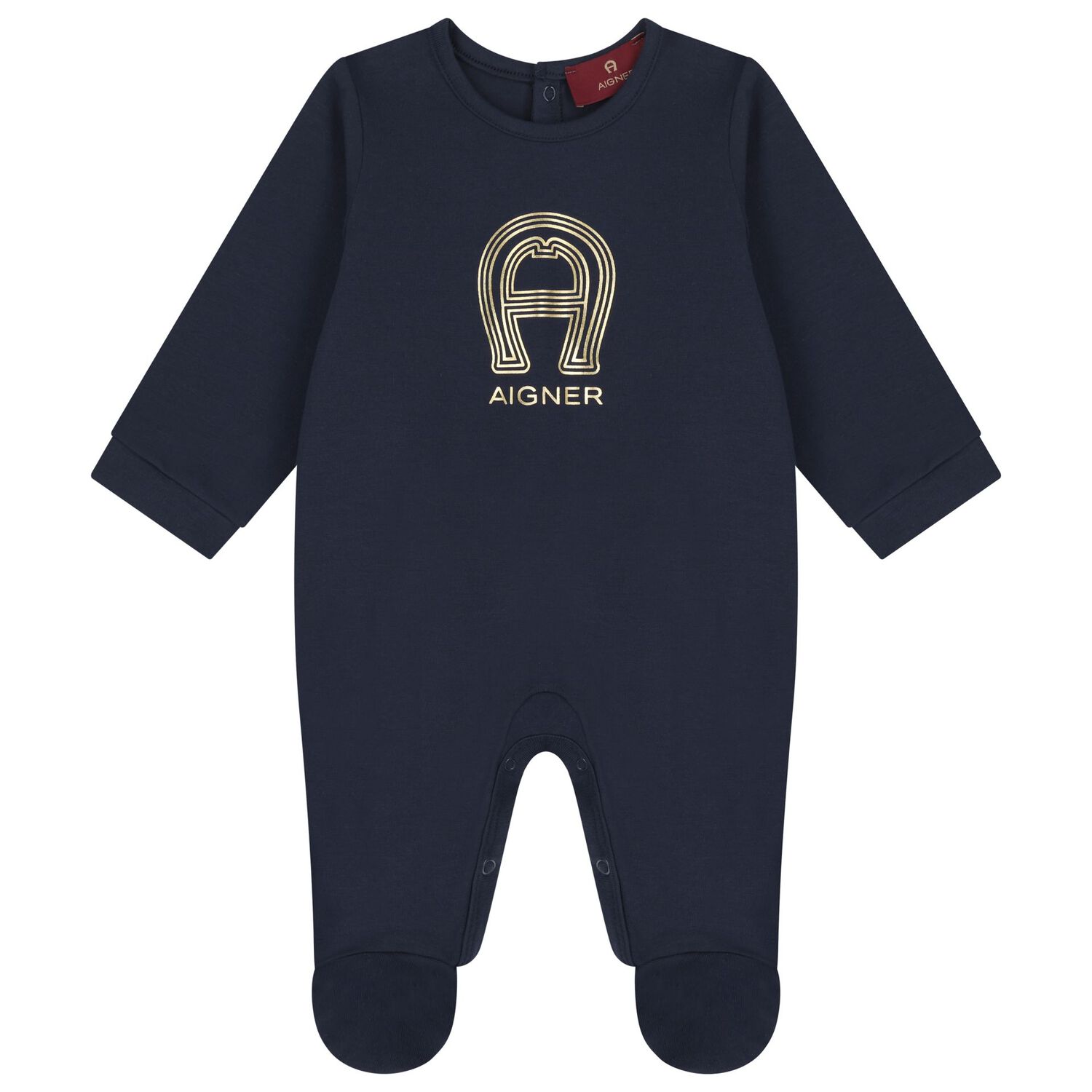 Baby Boys Navy Blue & Gold Babygrow Gift Set , 2, hi-res