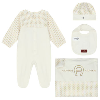 Ivory & Gold Logo Baby Set